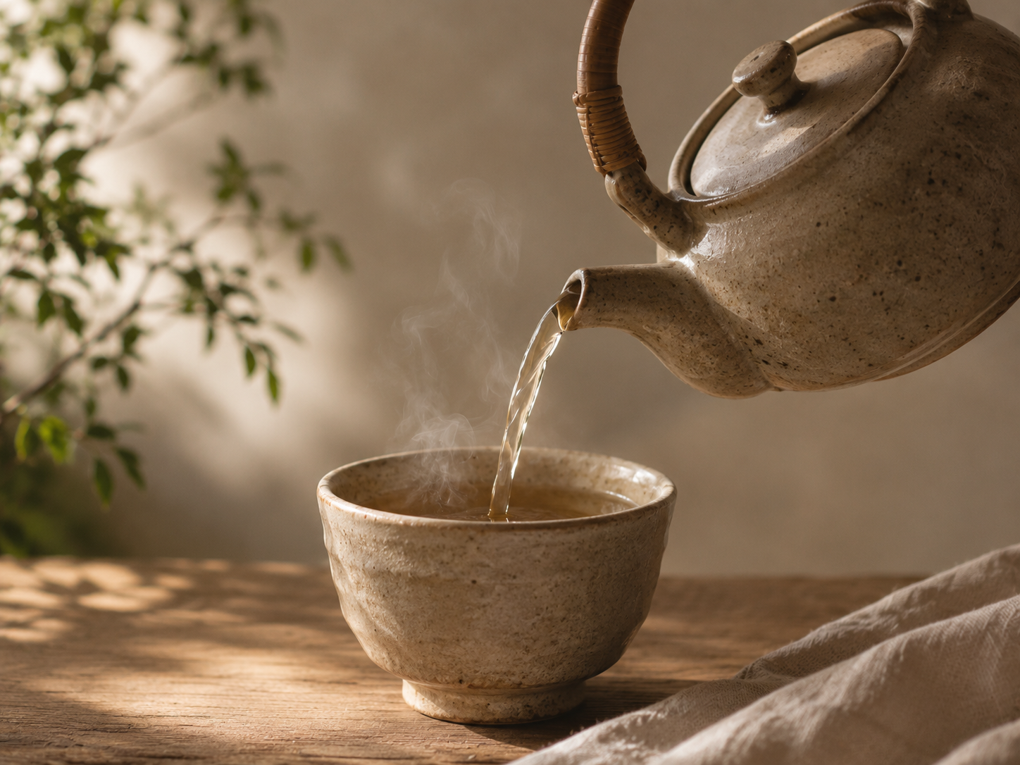 Brewing herbal tea as part of a ritual